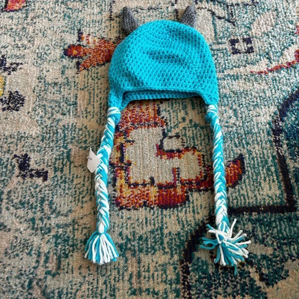 Handmade knit hat Rosie for child cute monster